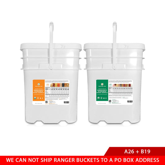 Ranger Bucket Set | Organic Emergency Storable Food Supply