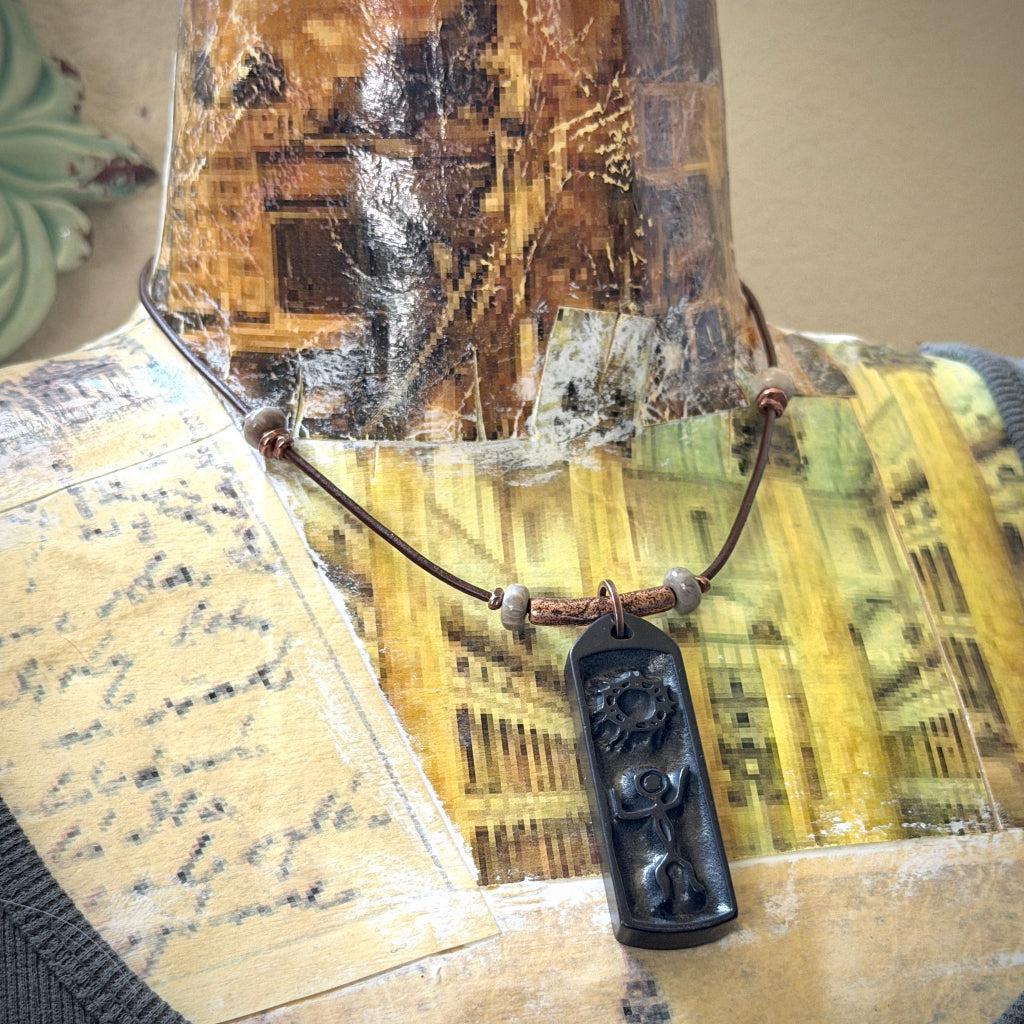 Native American Sun Dance Pendant | Shungite & Petoskey Stone