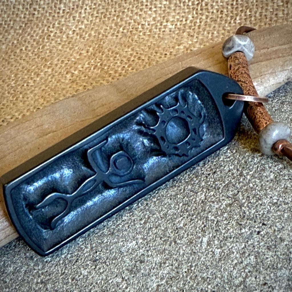 Native American Sun Dance Pendant | Shungite & Petoskey Stone