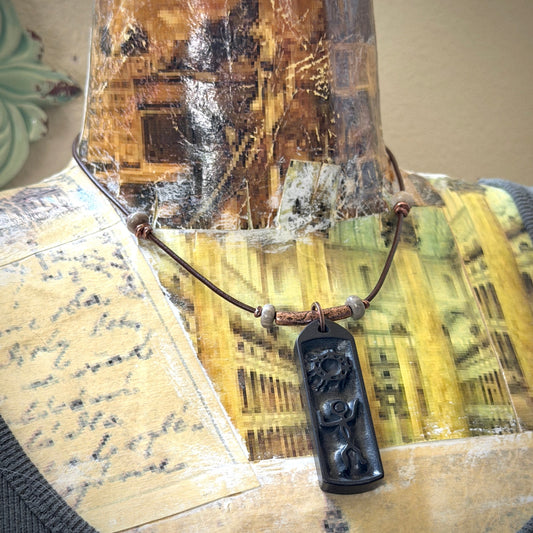 Native American Sun Dance Pendant | Shungite & Petoskey Stone 1