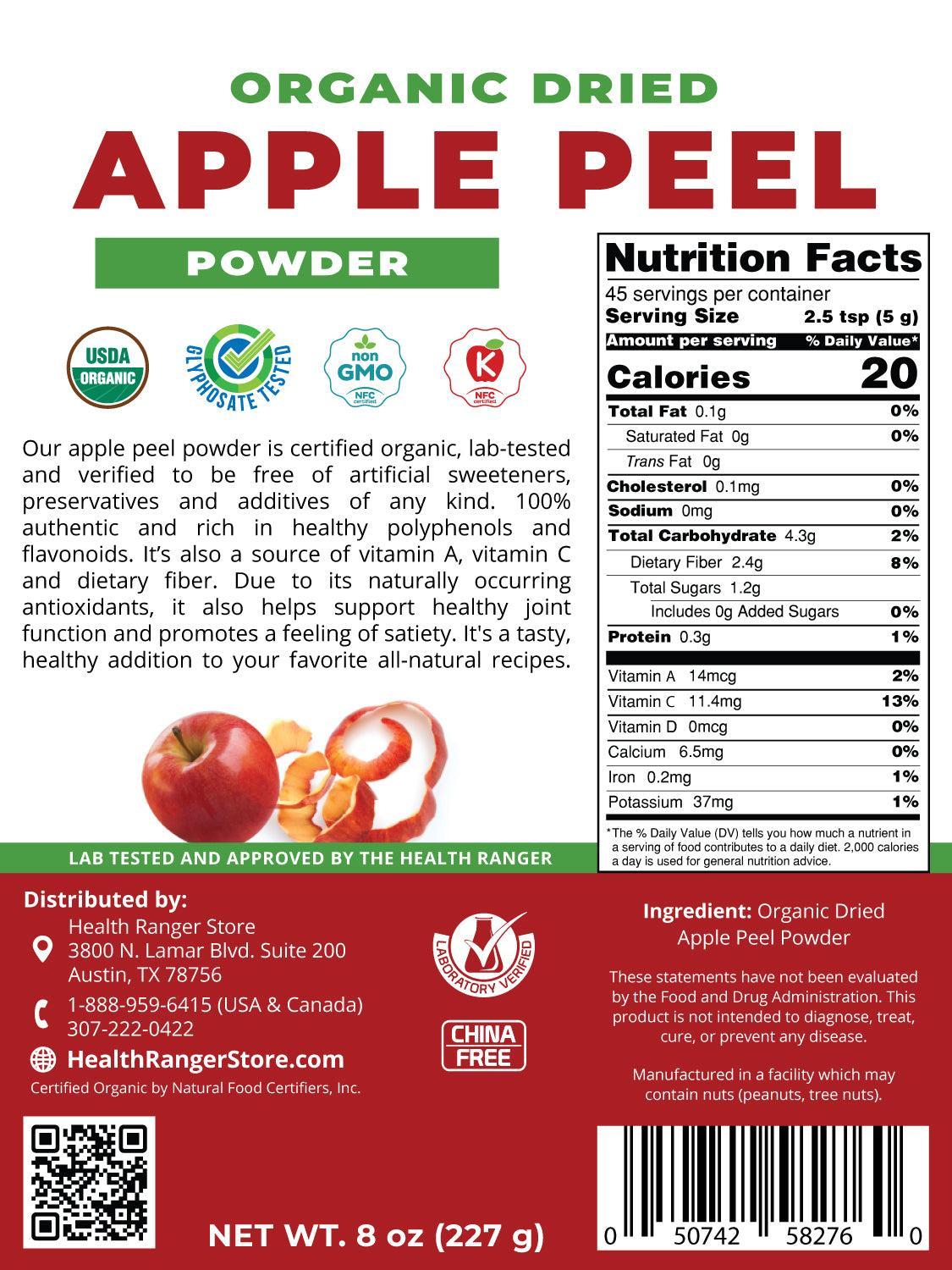 Organic Apple Peel Powder 8oz (227g)