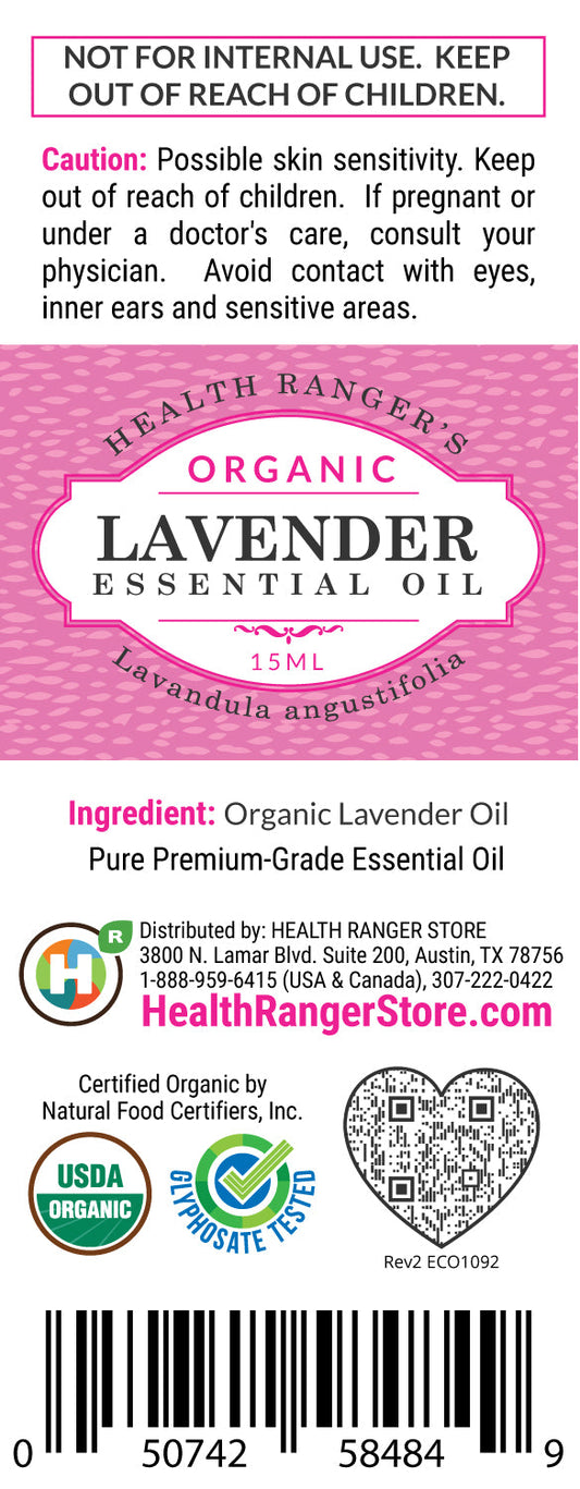 Organic Lavender Essential Oil 0.5oz (15ml)