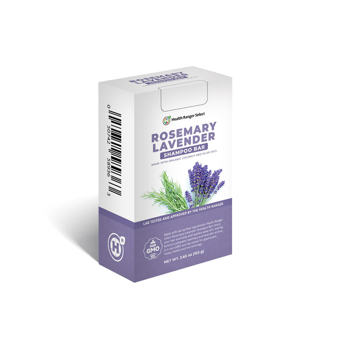 Organic Rosemary Lavender Shampoo Bar 3.65 oz (103g)