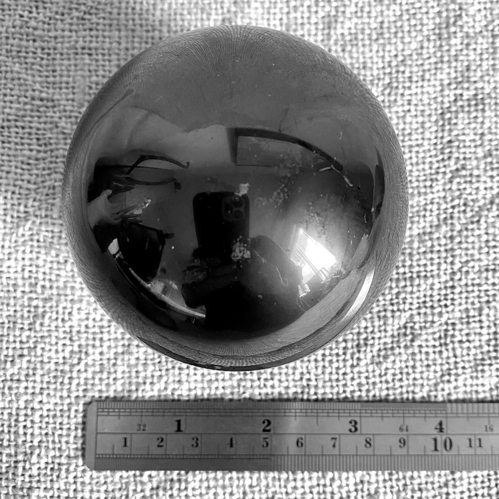 Polished Shungite Sphere 3 Inch in Fabulous Red Jasper Bowl