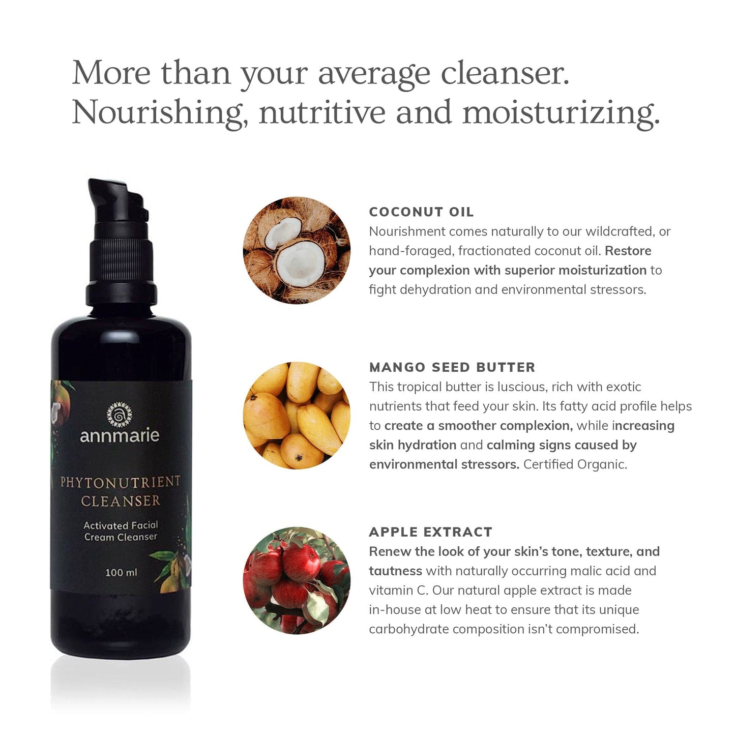 Phytonutrient Cleanser | Activated Facial Cream Cleanser 100ml