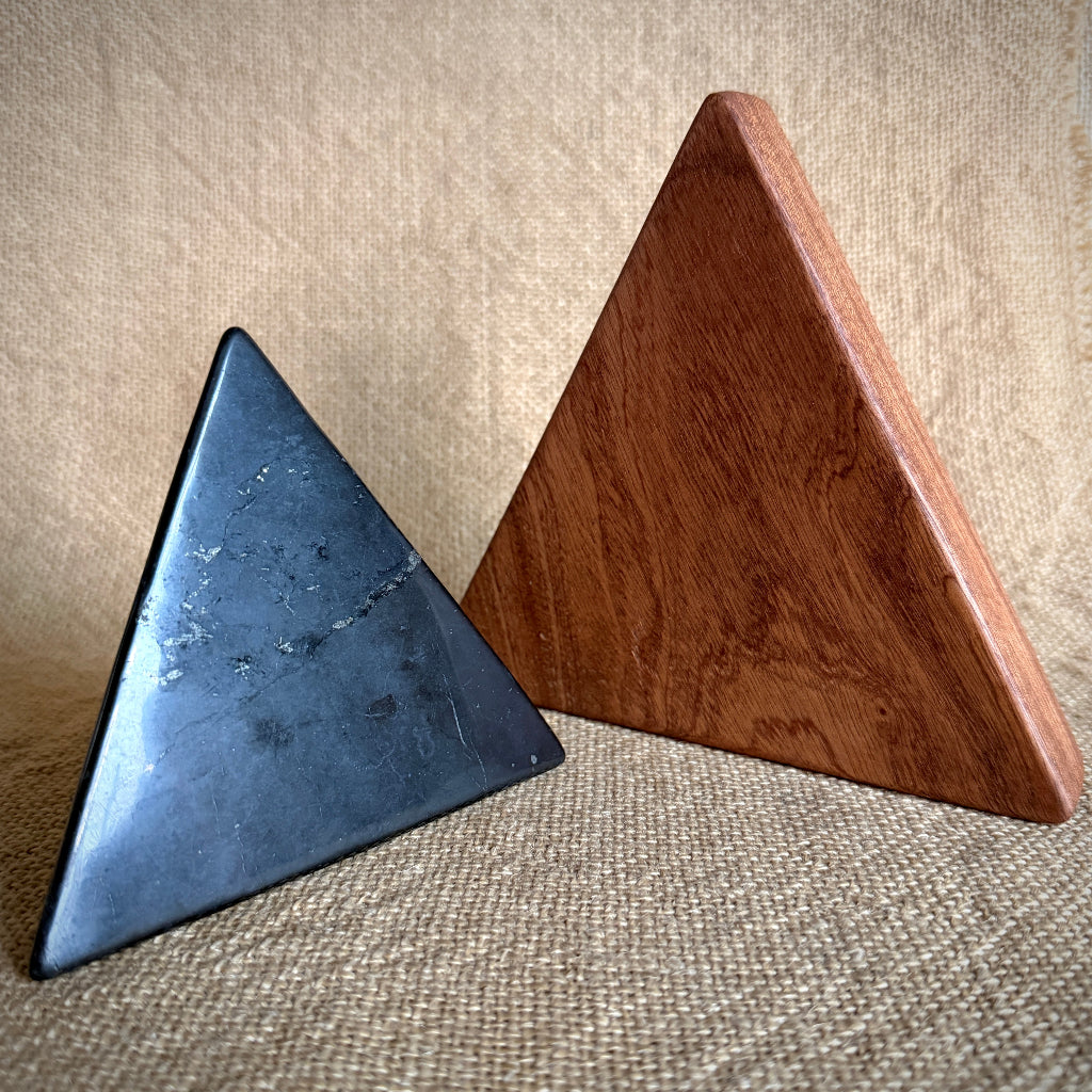 Russian Carved Shungite Tetrahedron 120mm  | ULTRA Rare 1