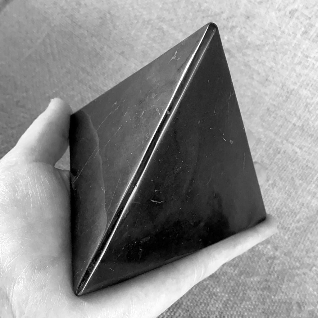 Russian Carved Shungite Tetrahedron 120mm  | ULTRA Rare 2
