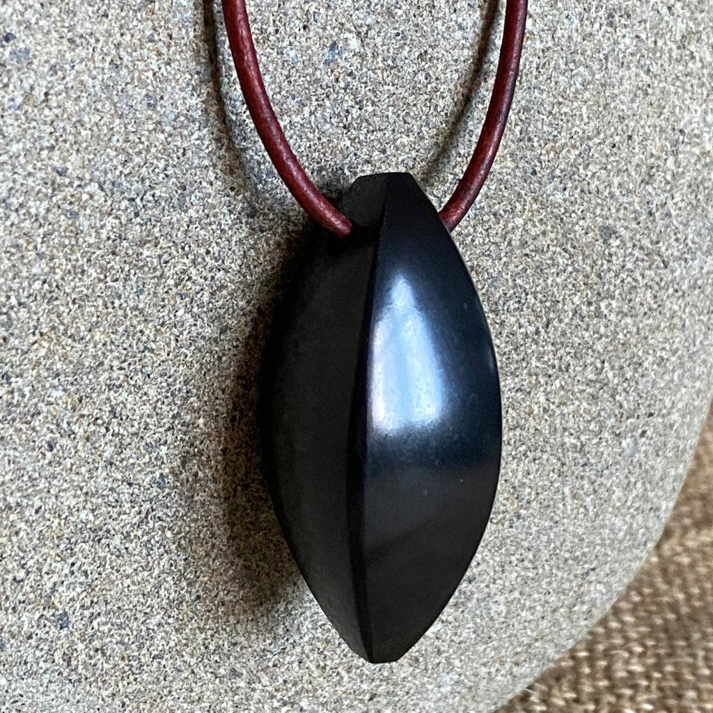 Seed of Life Shungite Pendant | Natural Red Leather with Copper Clasp