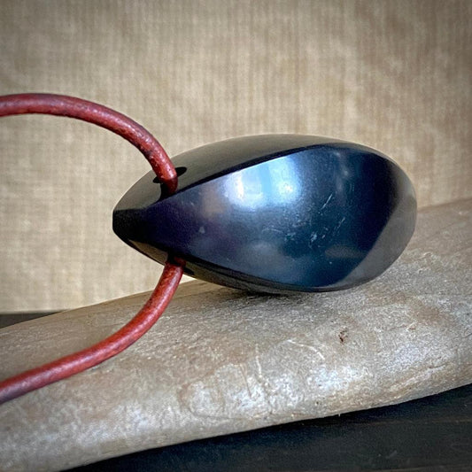 Seed of Life Shungite Pendant | Natural Red Leather with Copper Clasp