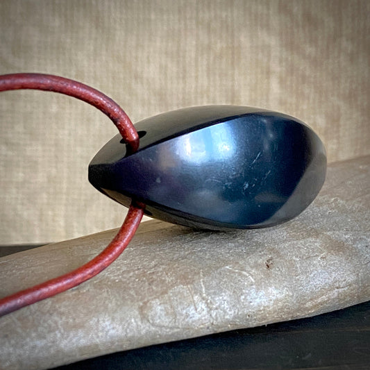 Seed of Life Shungite Pendant | Natural Red Leather with Copper Clasp