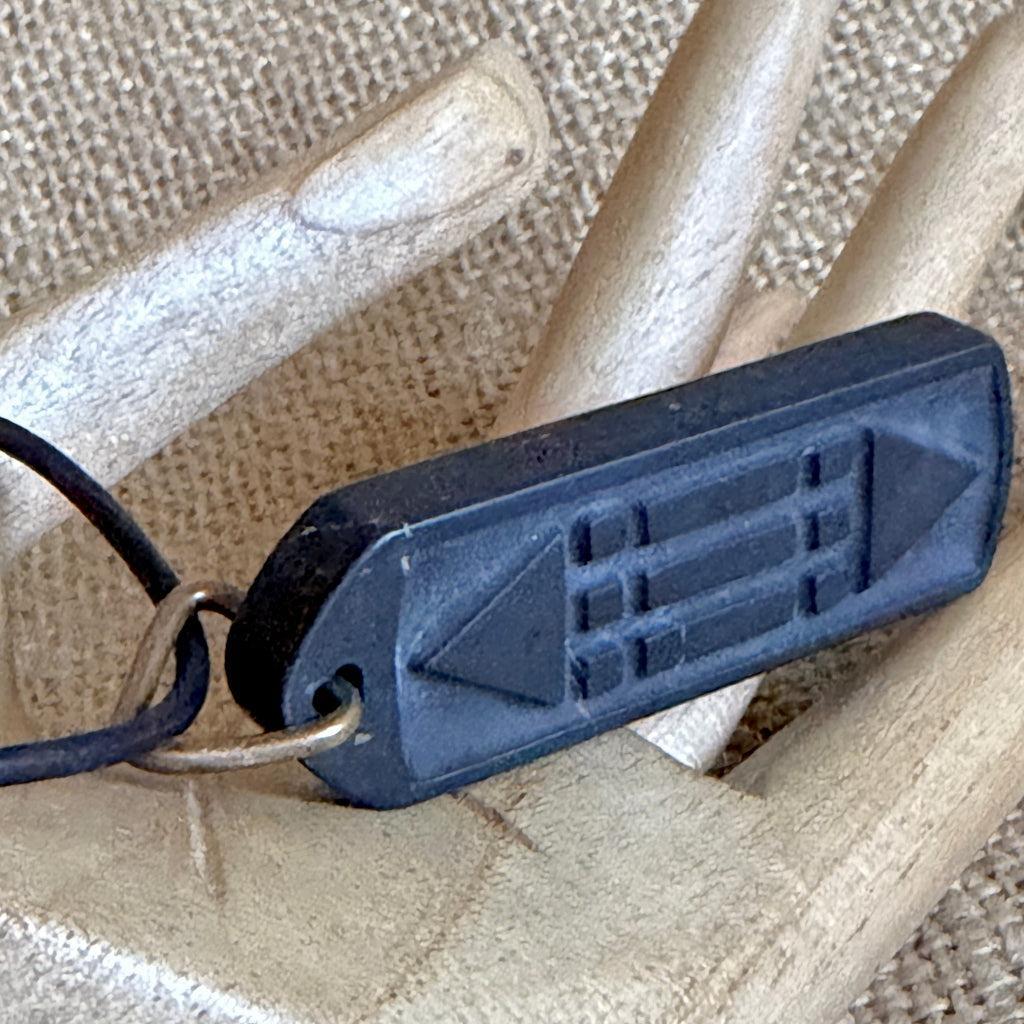 Shungite Atlantis Necklace | Engraved Both Sides, Brass, Dragonfly
