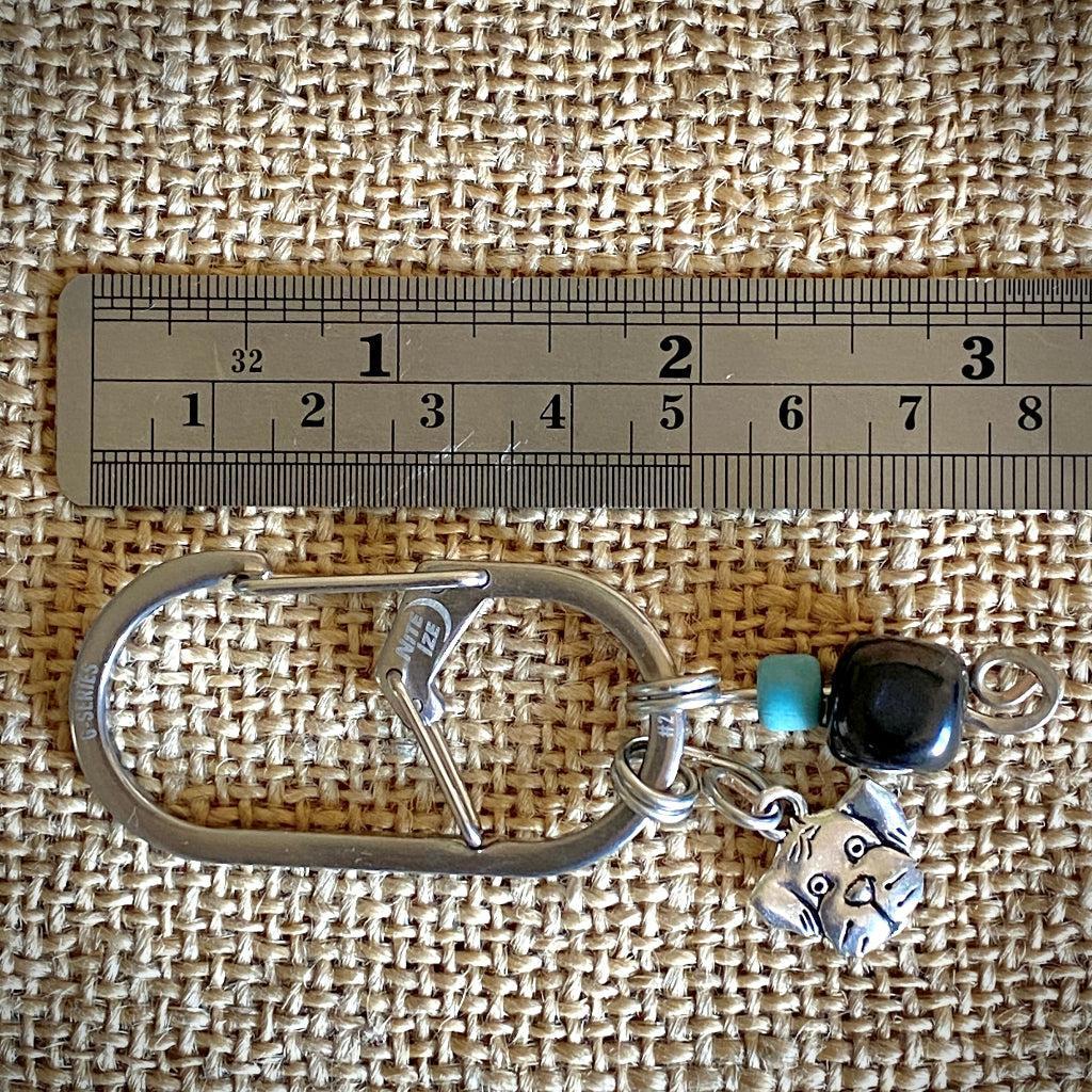 Shungite Clip-On for BIG Dog | Rounded Cube Bead, Puppy Face Charm