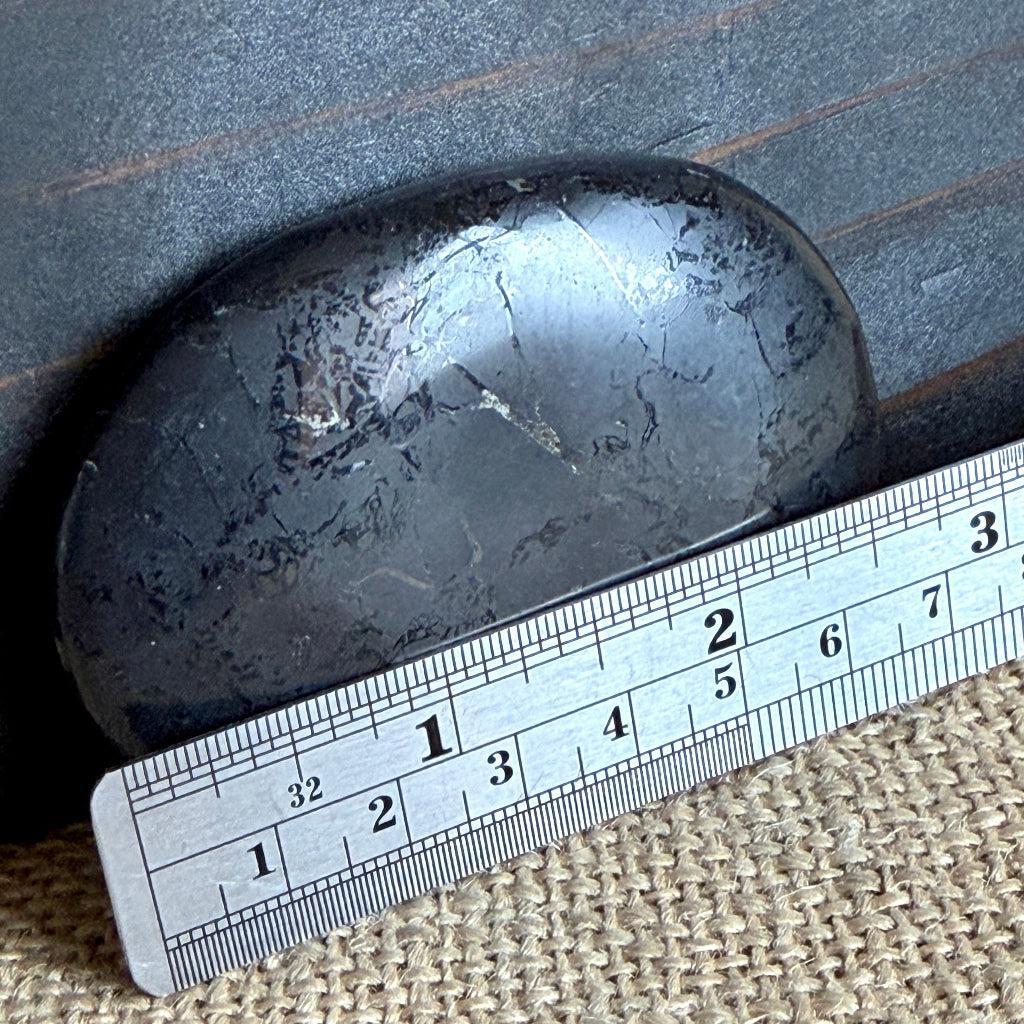 Shungite Palm Stone | Authentic Black Shungite from Karelia