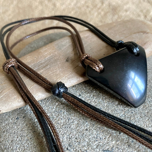 Shungite Arrowhead Necklace | Adjustable 2-Tone Cord