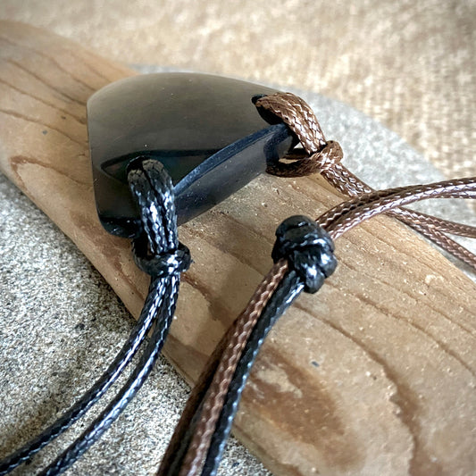 Shungite Arrowhead Necklace | Adjustable 2-Tone Cord 2