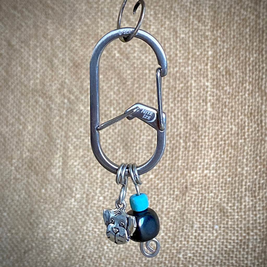 Shungite Clip-On for BIG Dog |  Rounded Cube Bead, Puppy Face Charm 2