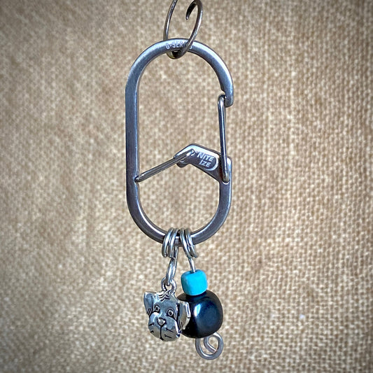 Shungite Clip-On for BIG Dog |  Rounded Cube Bead, Puppy Face Charm 2