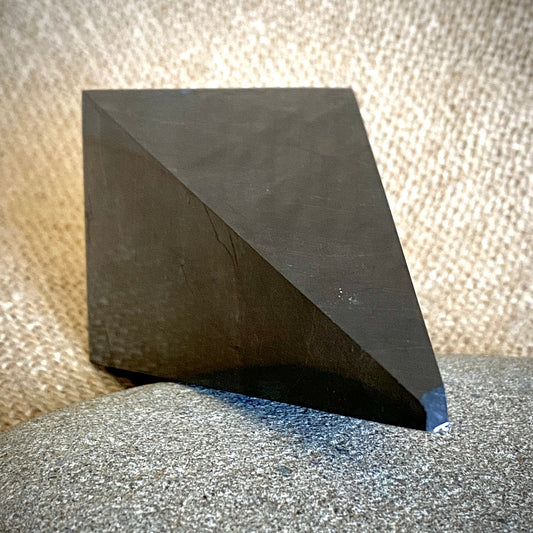 Shungite "High" Pyramid 4 Inches Tall  | PRICE REDUCED | Chipped Peak 2