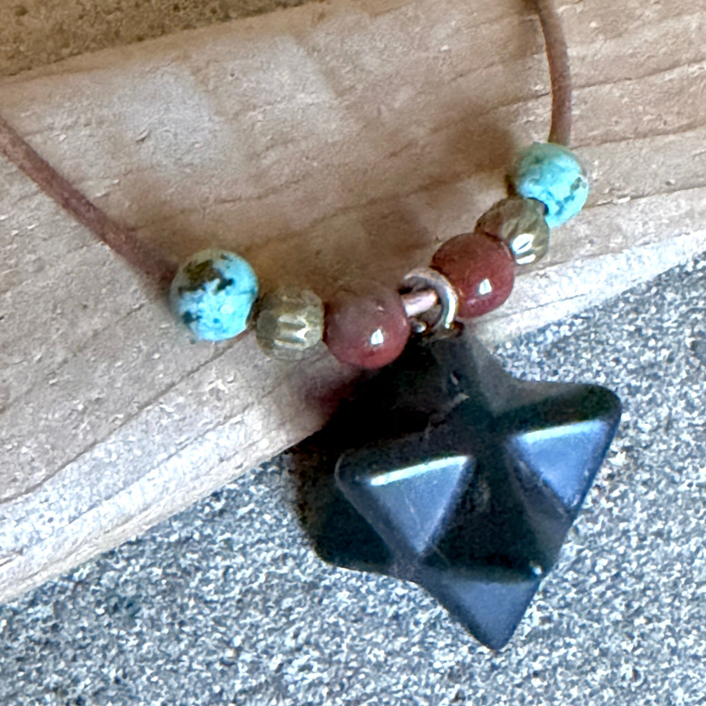 Shungite Merkaba Necklace closeup