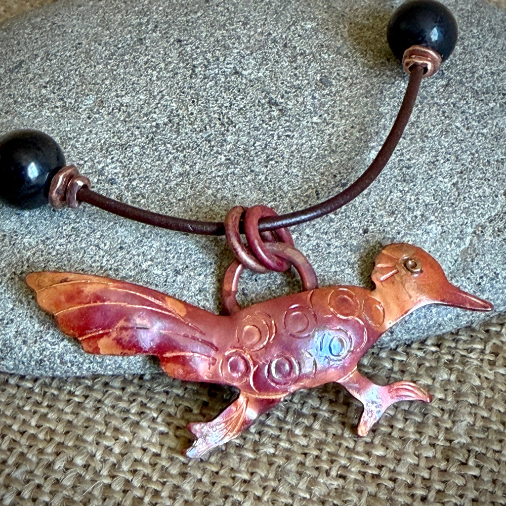 Shungite Necklace | Copper Roadrunner & Handmade Copper Chain 1