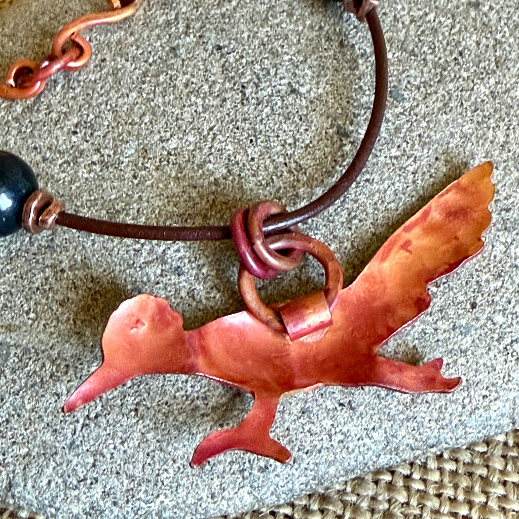 Shungite Necklace | Copper Roadrunner & Handmade Copper Chain 4