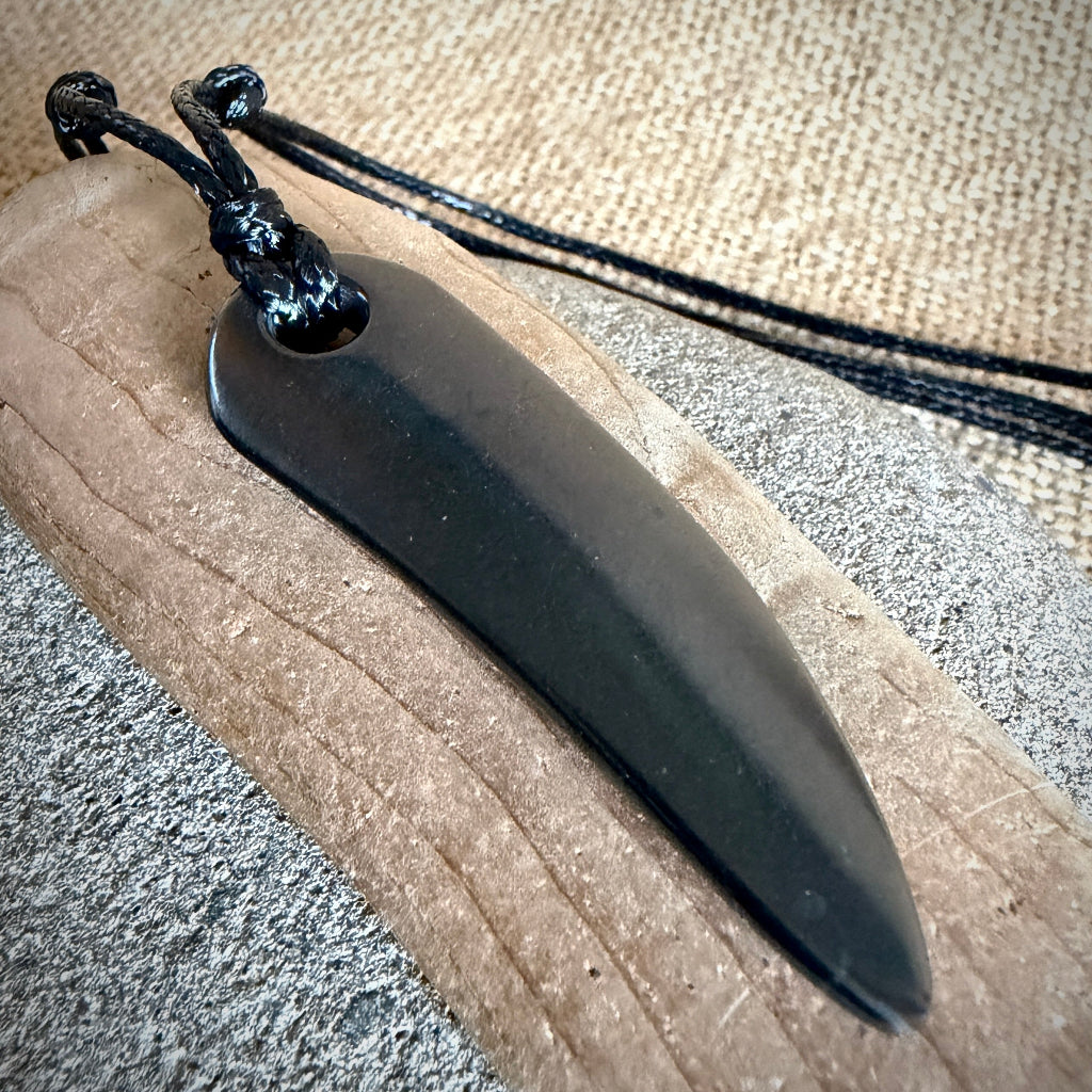Shungite Pepper Necklace | Black Cording Double Slider 1