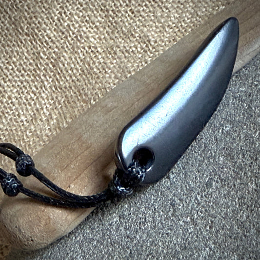 Shungite Pepper Necklace | Black Cording Double Slider 2