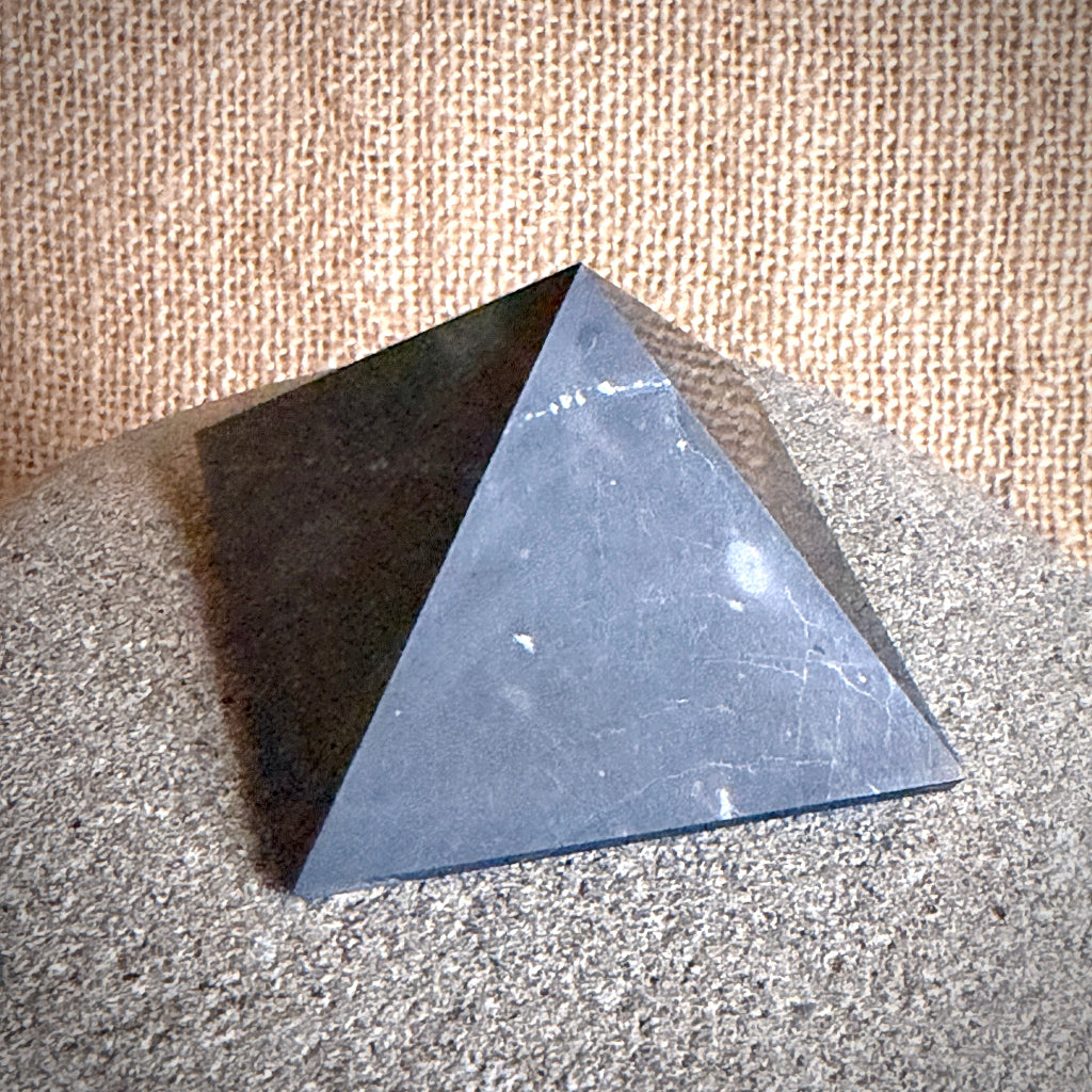 Shungite Pyramid on Bumblebee Jasper | Courage & Manifestation 2