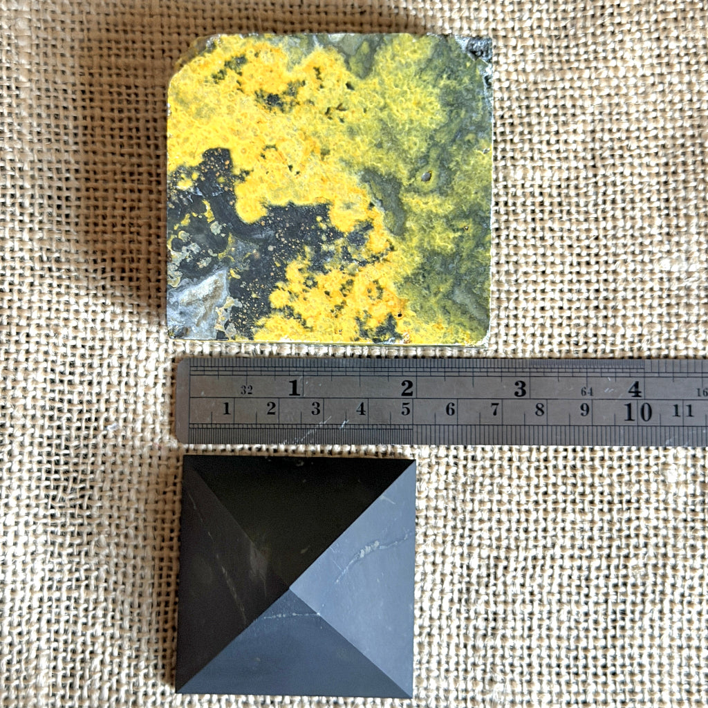 Shungite Pyramid on Bumblebee Jasper | Courage & Manifestation 4