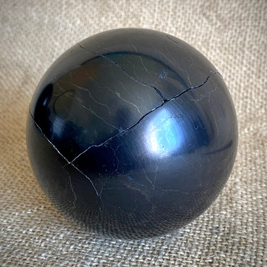 Shungite Sphere 3 Inch | PRICE REDUCED | Hairline Cracks