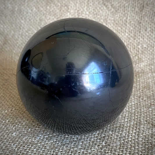 Shungite Sphere C 3 Inch | PRICE REDUCED | Hairline Cracks