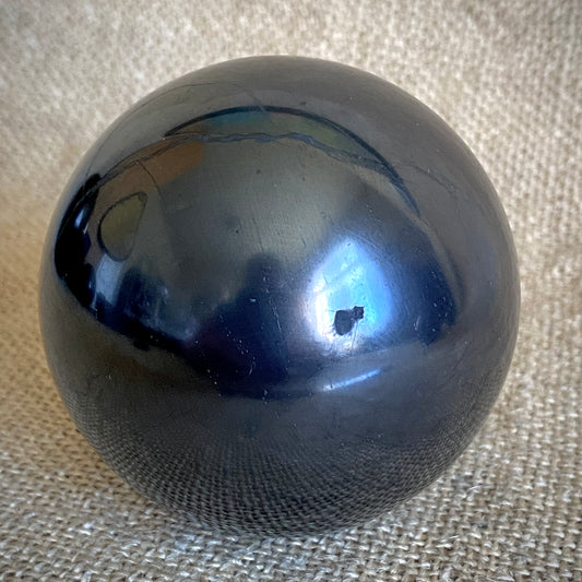 Shungite Sphere D 3 Inch | PRICE REDUCED | Tiny Chip
