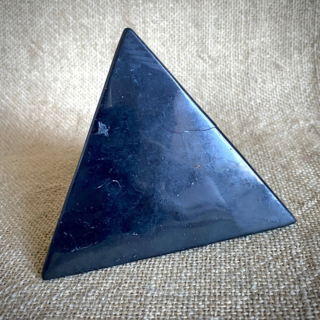 Shungite Tetrahedron | Lepidolite Goddess, Shungite Moon, Agate Base 5