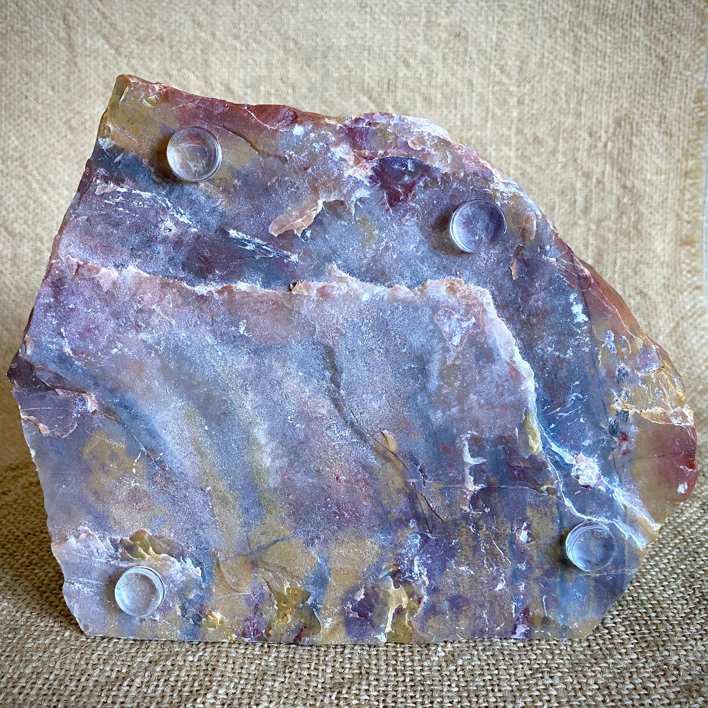 Shungite Tetrahedron | Lepidolite Goddess, Shungite Moon, Agate Base 7