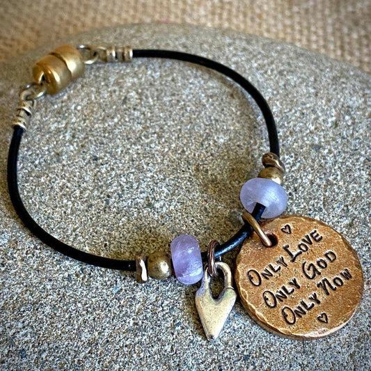 Spiritual Bracelet | Namaste 3-Onlies on Leather Cording