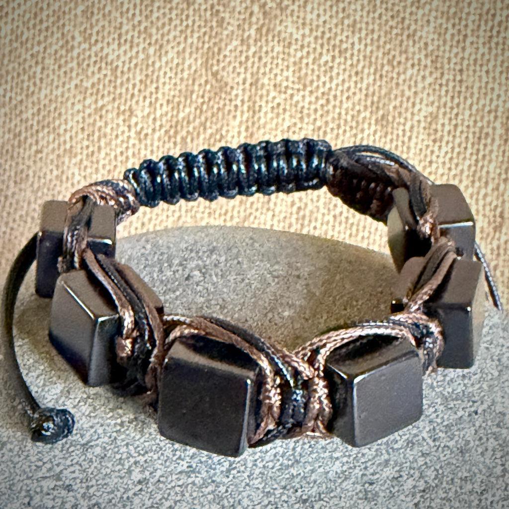 Stout Shungite Cube Bracelet | Best for Larger Wrists, Adjustable