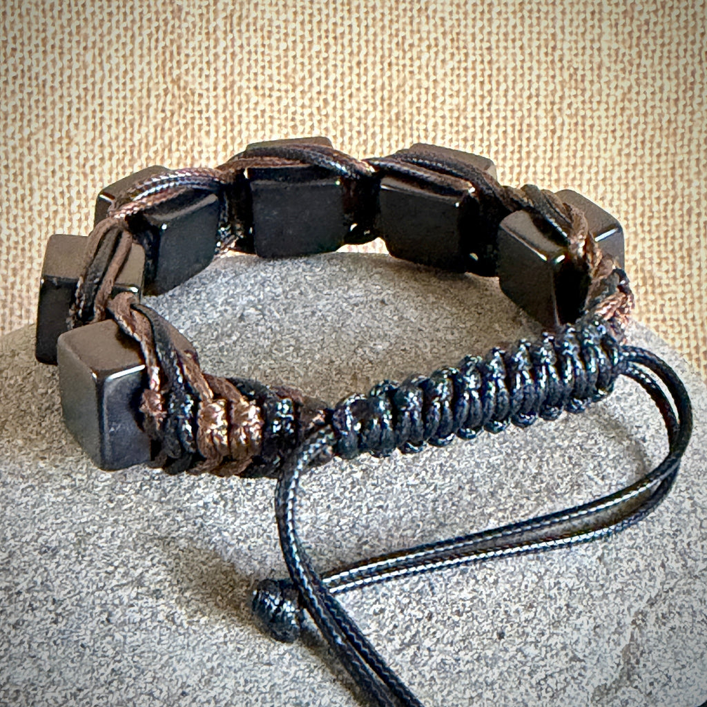 Stout Shungite Cube Bracelet | Best for Larger Wrists, Adjustable 2