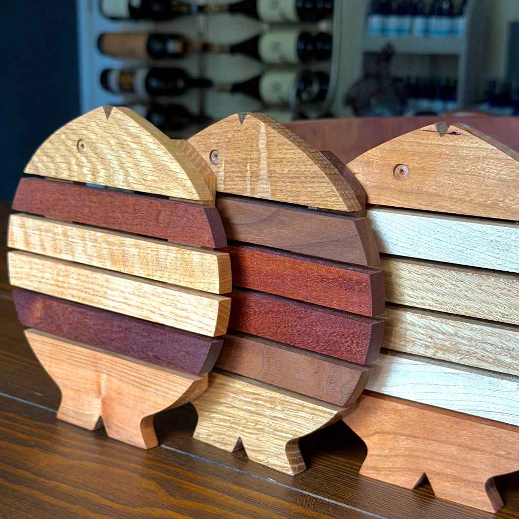 Wooden Fish Trivet | Heat Resistant Stand, Upcycled Wood
