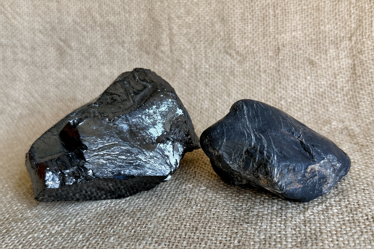 Shungite Comparison Matched Burlap