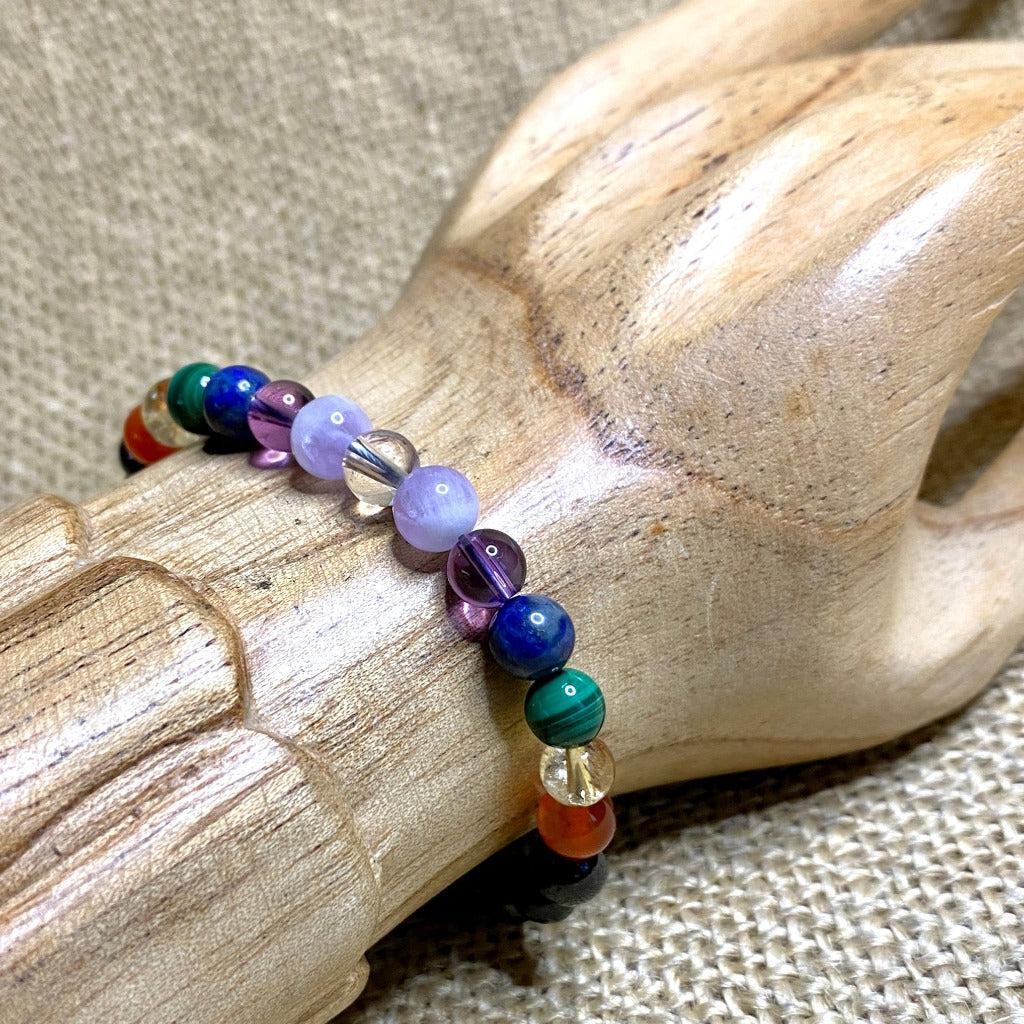 7 Chakra Gemstone Bracelet With Shungite Energy Balance
