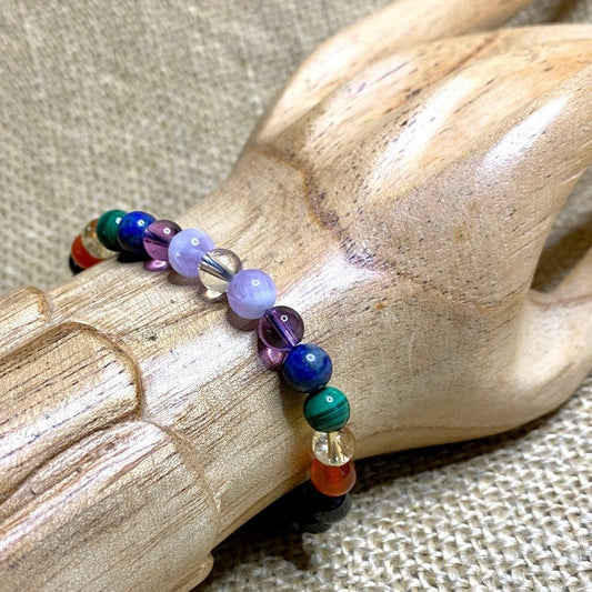 7 Chakra Gemstone Bracelet With Shungite Energy Balance