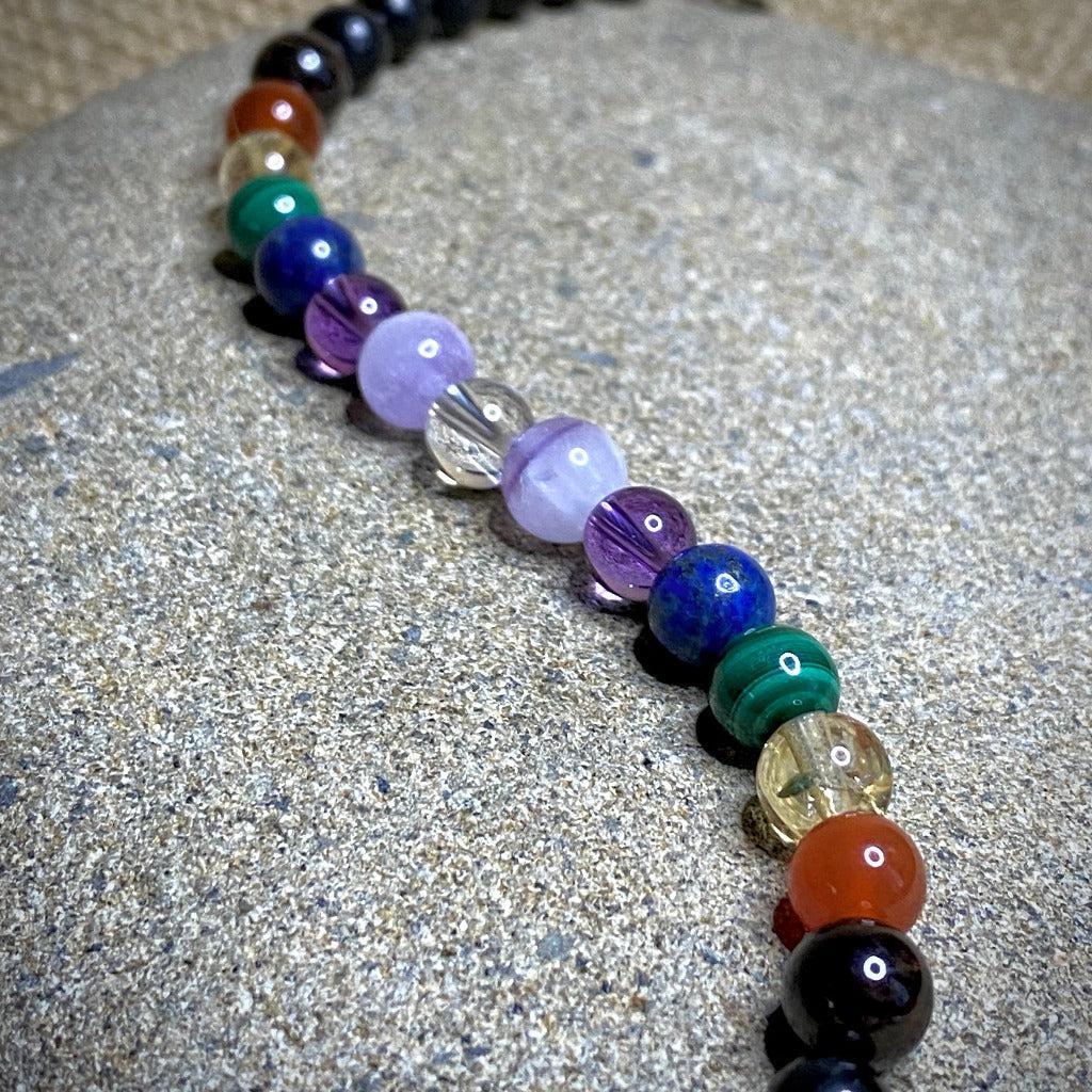 7 Chakra Gemstone Bracelet With Shungite Energy Balance