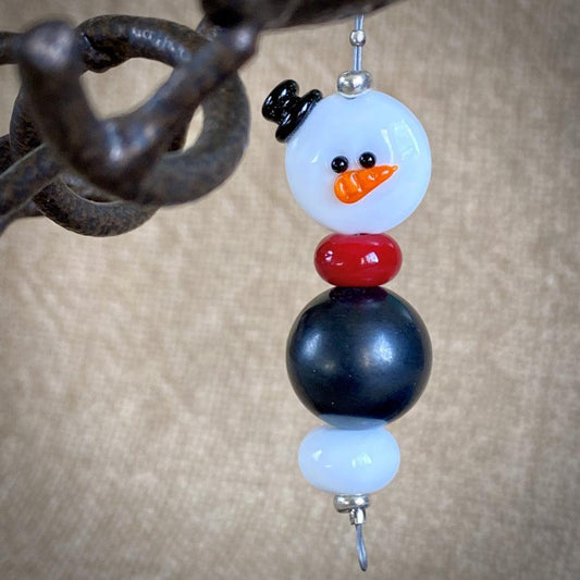 Avant Garde Shungite Snowman Ornament With Red Scarf - Shungite Queen