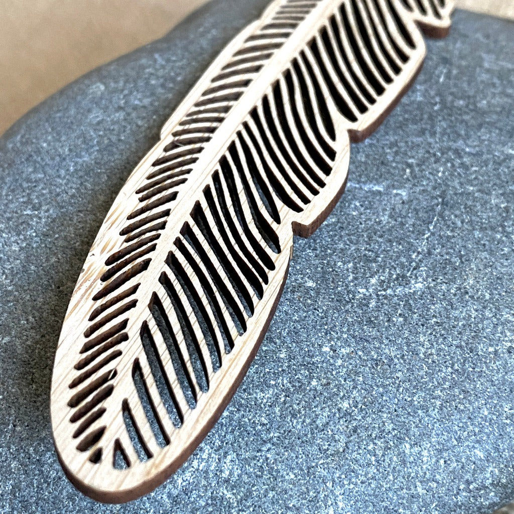 Bamboo Feather Shungite Bookmark with Lapis & Blue Tassel