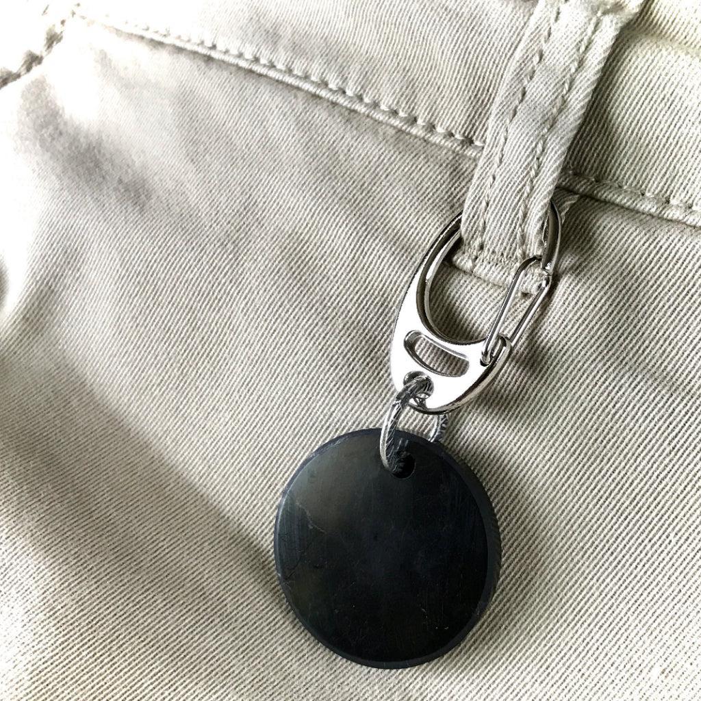 Black Shungite Disk Clip-On - Shungite Queen