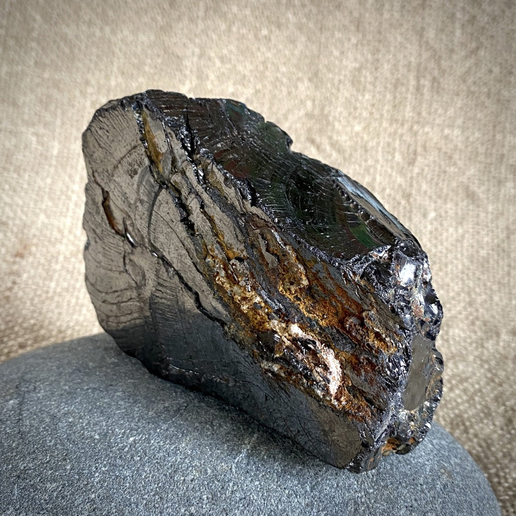 XL Elite Shungite Nugget 276g, Amethyst Geode, Custom Mahogany Stand