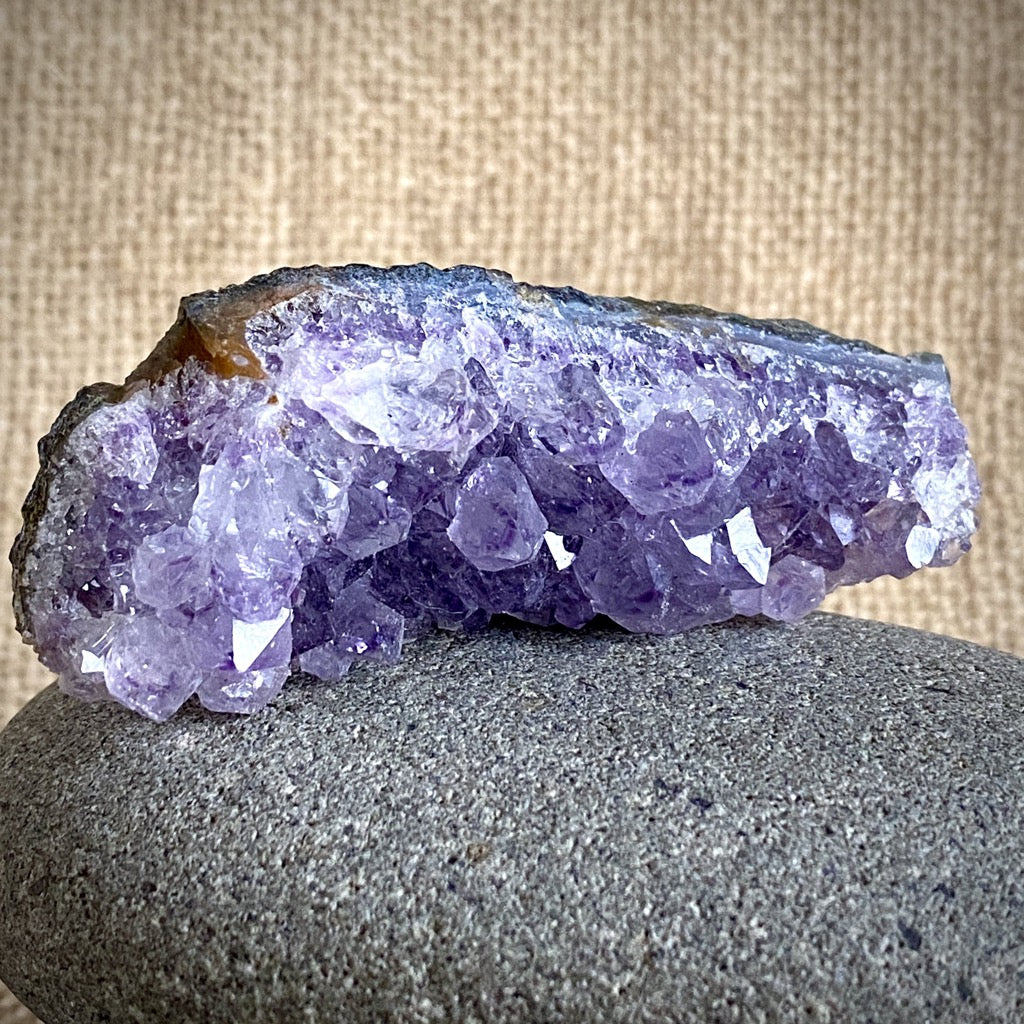XL Elite Shungite Nugget 276g, Amethyst Geode, Custom Mahogany Stand