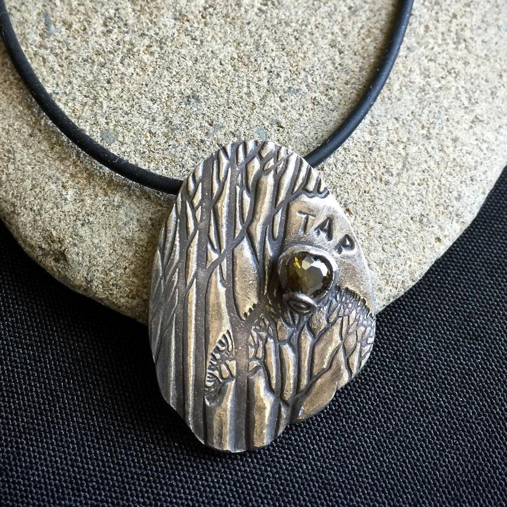 "Forest for the Trees" Tapping Pendant, EFT, Fine Silver, Emotional Freedom Techniques - Shungite Queen