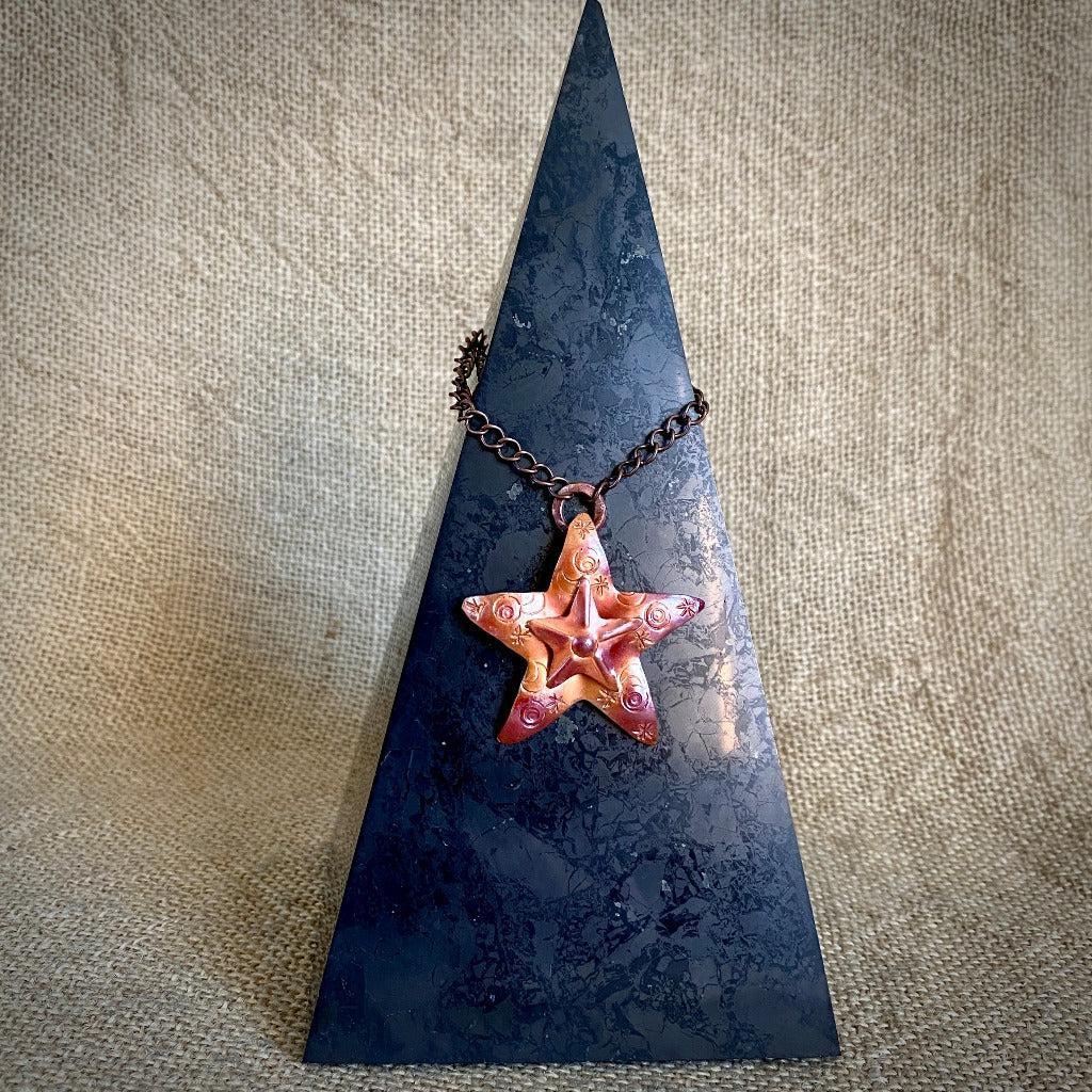 High Pyramid Copper Topper with Large Artisan Copper Star