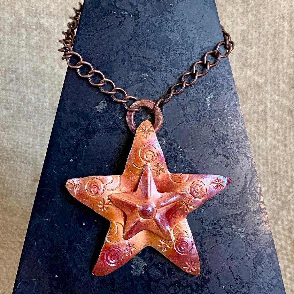 High Pyramid Copper Topper with Large Artisan Copper Star